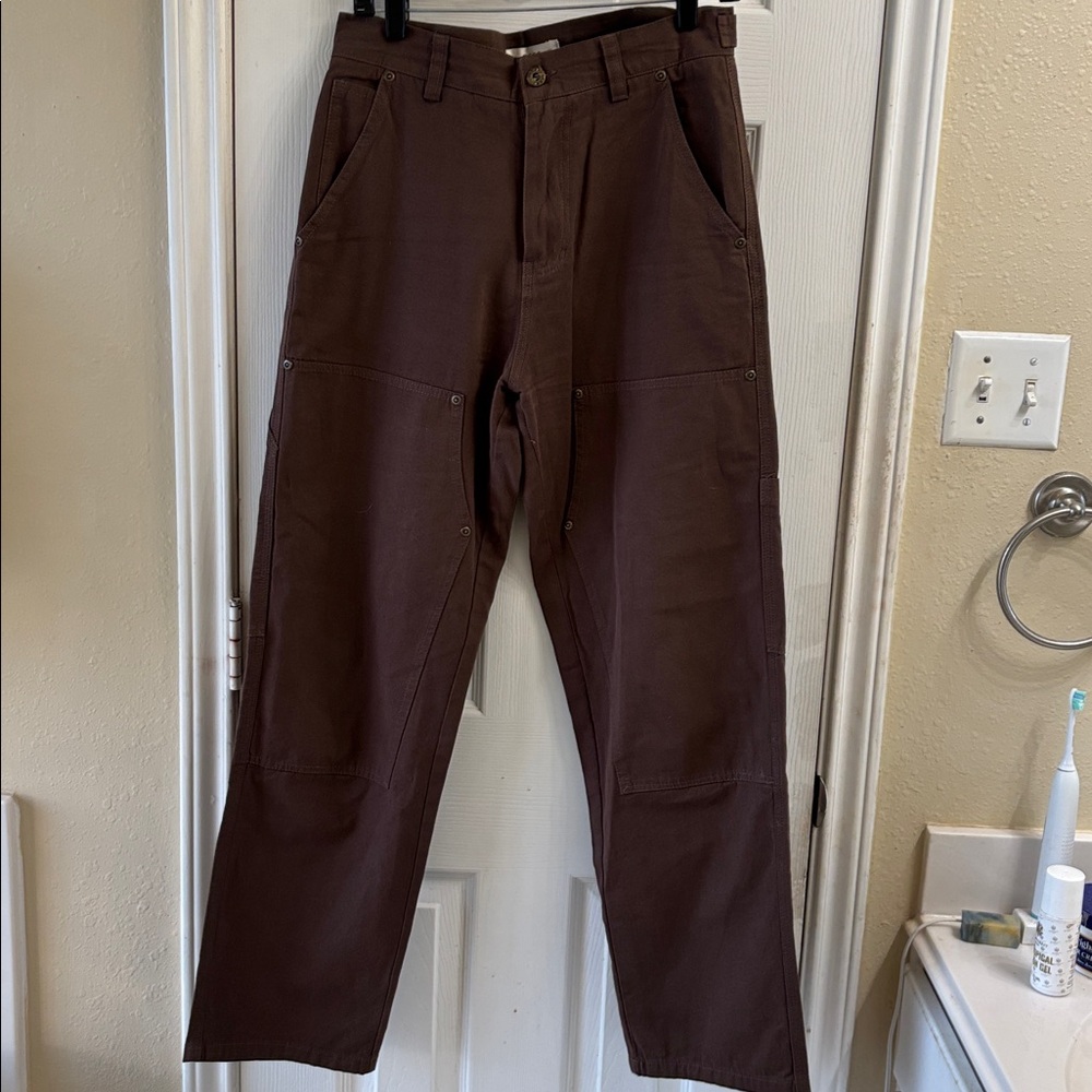 P&Co Carpenter 100% cotton canvas cargo work pants. Preowned but hardly worn